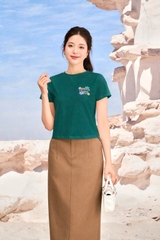 AP133 - Áo phông croptop, dáng ôm, in chữ hoa nhỏ