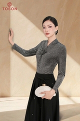 AS128 - Áo saquin hoa cuốn ngực