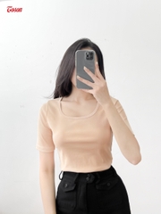 AGN99E33 - Áo Cotton borip be da dáng ôm, cổ U tay cộc.