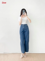 AGN99W34 - Áo Cotton borip dáng ôm, cổ U tay cộc.