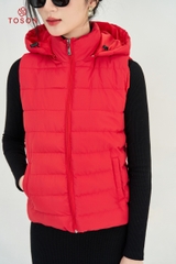 AKS88D34 - Áo phao Đỏ sát nách có mũ.