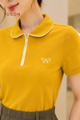 AP412 - Áo cotton lacoste cổ sen lé phối