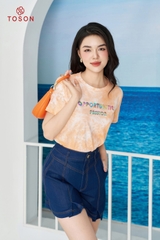 JQN07X14 - Quần soóc bò xanh than xếp ly trước