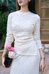 B1388 - Bộ len: Áo + Chân váy xòe