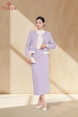 B8306 - Bộ tweet: Vest ngắn đính hoa+ C.Váy dài