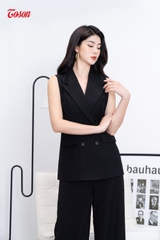 B8209B52 - Bộ Vest đen sát nách + Quần culottes: Trượt hàn.