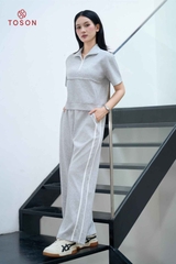 BC001 - Bộ cotton: Áo kéo khóa+ Quần suông