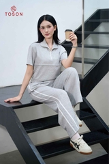 BC001 - Bộ cotton: Áo kéo khóa+ Quần suông