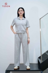 BC001 - Bộ cotton: Áo kéo khóa+ Quần suông