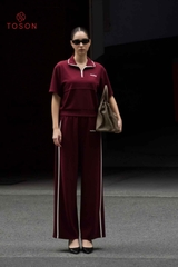 BC001 - Bộ cotton: Áo kéo khóa+ Quần suông