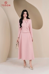 B8358P65 - Bộ tweet hồng cổ đính nơ: Vest + Cvay