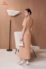 41116C76 - Đầm text cam đính cườm