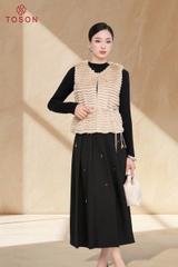 89001 - Áo lông tầng sát nách thắt đai eo