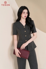 B8243K95 - Bộ đũi kẻ ghi chì: Áo đờ mi + Quần