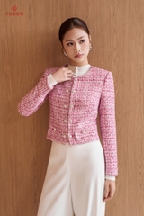 82919P95 - Áo vest ngắn dạ tweet hồng sen