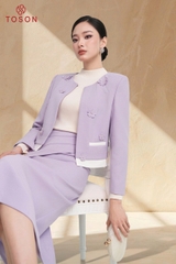 B8306 - Bộ tweet: Vest ngắn đính hoa+ C.Váy dài