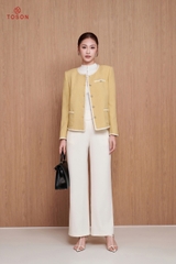 82008V95 - Áo vest suông tweet vàng can dây dệt