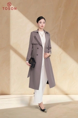 92099 - Măng tô tuýp si cổ nẹp bong thắt đai eo