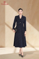 B8410T95 - Bộ u mì xanh than: Vest lửng + Đầm A nhẹ