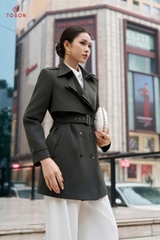 91001 - Măng tô kaki tà bong thắt đai eo