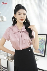 32012B03 - Chân váy đen voan ngựa, dáng A xòe nhún lệch 2 bên.