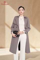 92099 - Măng tô tuýp si cổ nẹp bong thắt đai eo