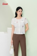 23042N63 - Quần nâu cafe tuýp si dáng baggy, túi cắt V chéo SXTN.