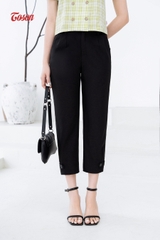 23068B63 - Quần đen baggy, gấu ly súp phối cá đính cúc Limitted.