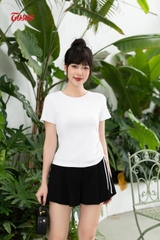 AP007W93 - Áo cotton trắng, rút nhún một bên.