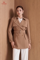 94056 - Áo măng tô dáng lỡ, tà bong thắt đai eo