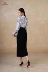 33023B65 - Chân váy trượt hàn đen xòe súp ly