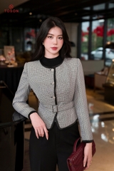 85060 - Áo vest dạ, thắt đai eo