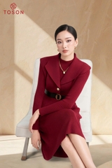 B6706 - Bộ len: Áo khoác sát nách + Đầm