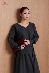 B6301 - Bộ len buộc nơ: áo + chân váy