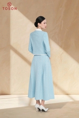 B8370X95 - Bộ tweet xanh: Vest + C.váy xòe