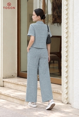 B1222 - Bộ xước hàn be kẻ ô: Áo + Quần