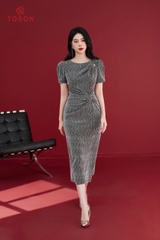 44008B95 -Đầm kim sa xoắn eo