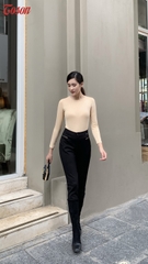 AGN11E33 - Áo giữ nhiệt cotton be da, cổ tròn, dáng ôm