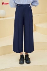 24014T63 - Quần culottes bò giấy xanh than, ống bấu mí Limitted.