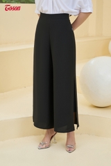 24022B53 - Quần cullotes chiffon đen.