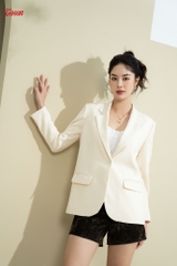 83976W82 - Áo blazer be, cổ K dáng suông Limitted,