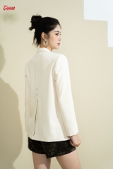 83976W82 - Áo blazer be, cổ K dáng suông Limitted,