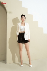 83976W82 - Áo blazer be, cổ K dáng suông Limitted,