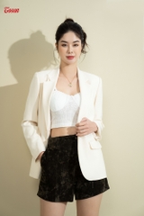 83976W82 - Áo blazer be, cổ K dáng suông Limitted,