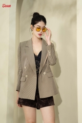 84949K53 - Áo blazer kẻ be dáng suông cổ lé phối be Limitted,