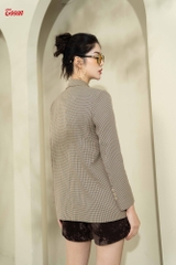 84949K53 - Áo blazer kẻ be dáng suông cổ lé phối be Limitted,