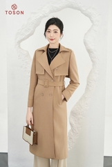 92994 - Áo măng tô Kaki cổ K tà bong 2 bên thắt đai eo