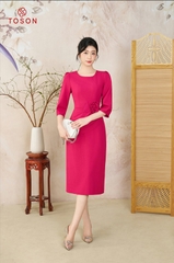 46972P93 - Đầm hồng sen eo xếp ly đính bông hoa Limitted.