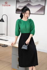 33019B14 - Chân váy đen xòe, cạp xếp ly nhỏ