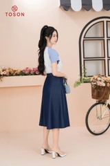 AP125X24 - Áo phông trắng phối xanh in hình con thỏ